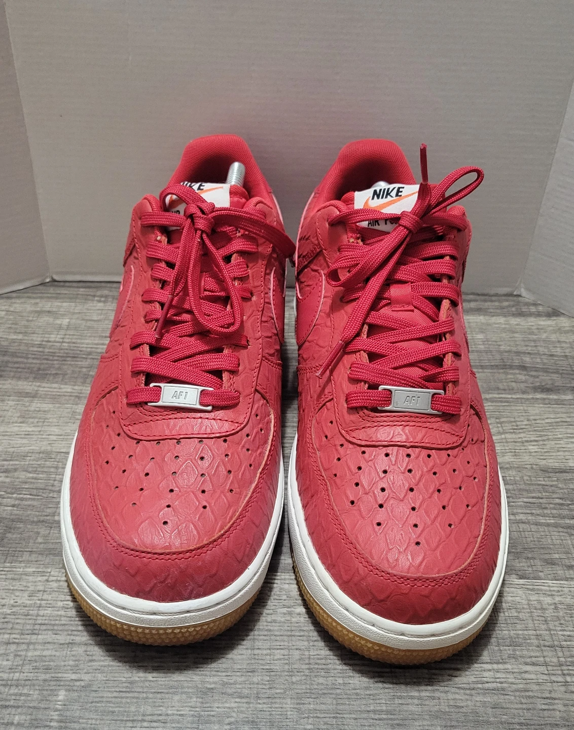 Nike Air Force 1 Red Embossed Sneakers Men's US 9 - photo 4