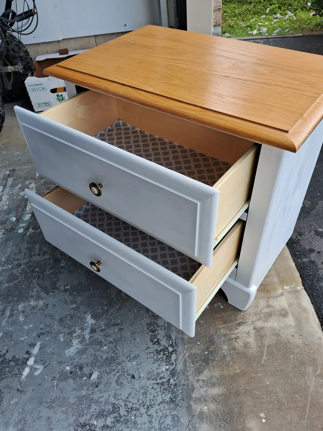 Two-Drawer Nightstand with Wood Top - photo 3