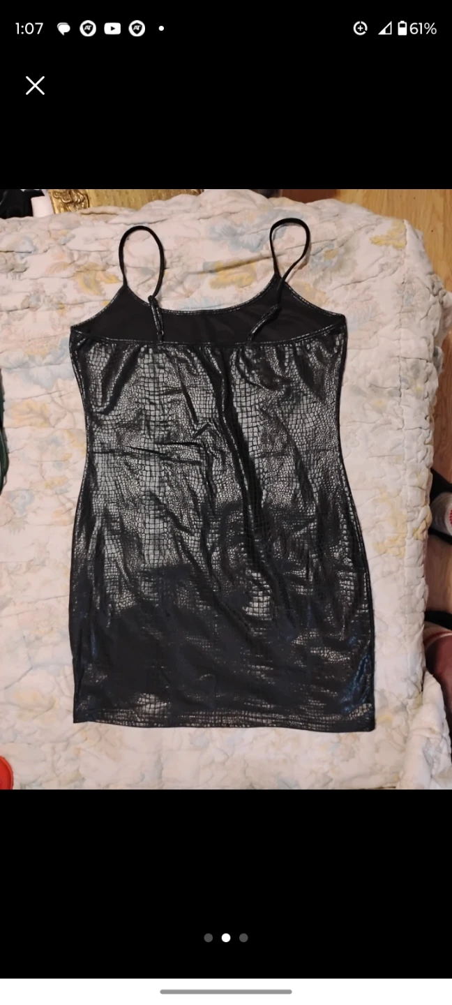 Black Faux Leather Snake Print Mini Dress