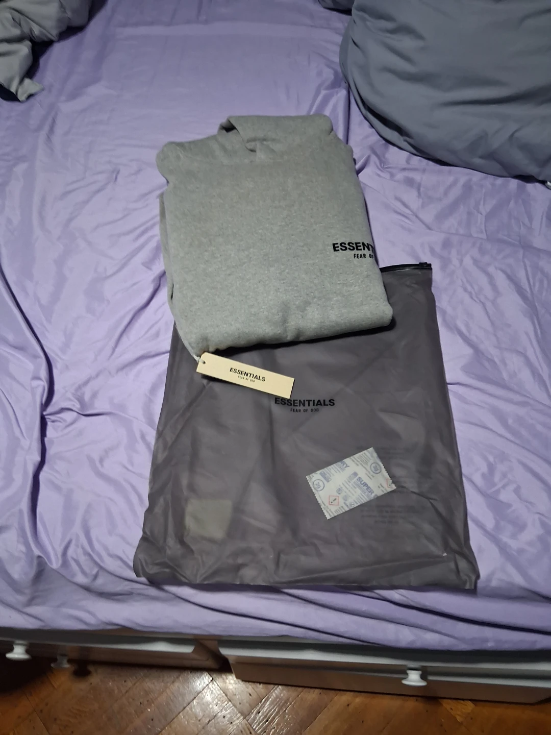 FEAR OF GOD ESSENTIALS Hoodie Heather Grey Size M - photo 2