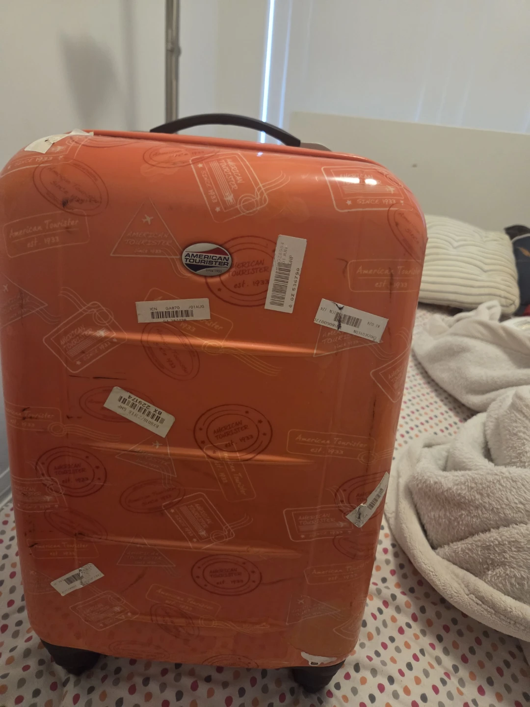 American Tourister Orange Hardside Carry-On Suitcase