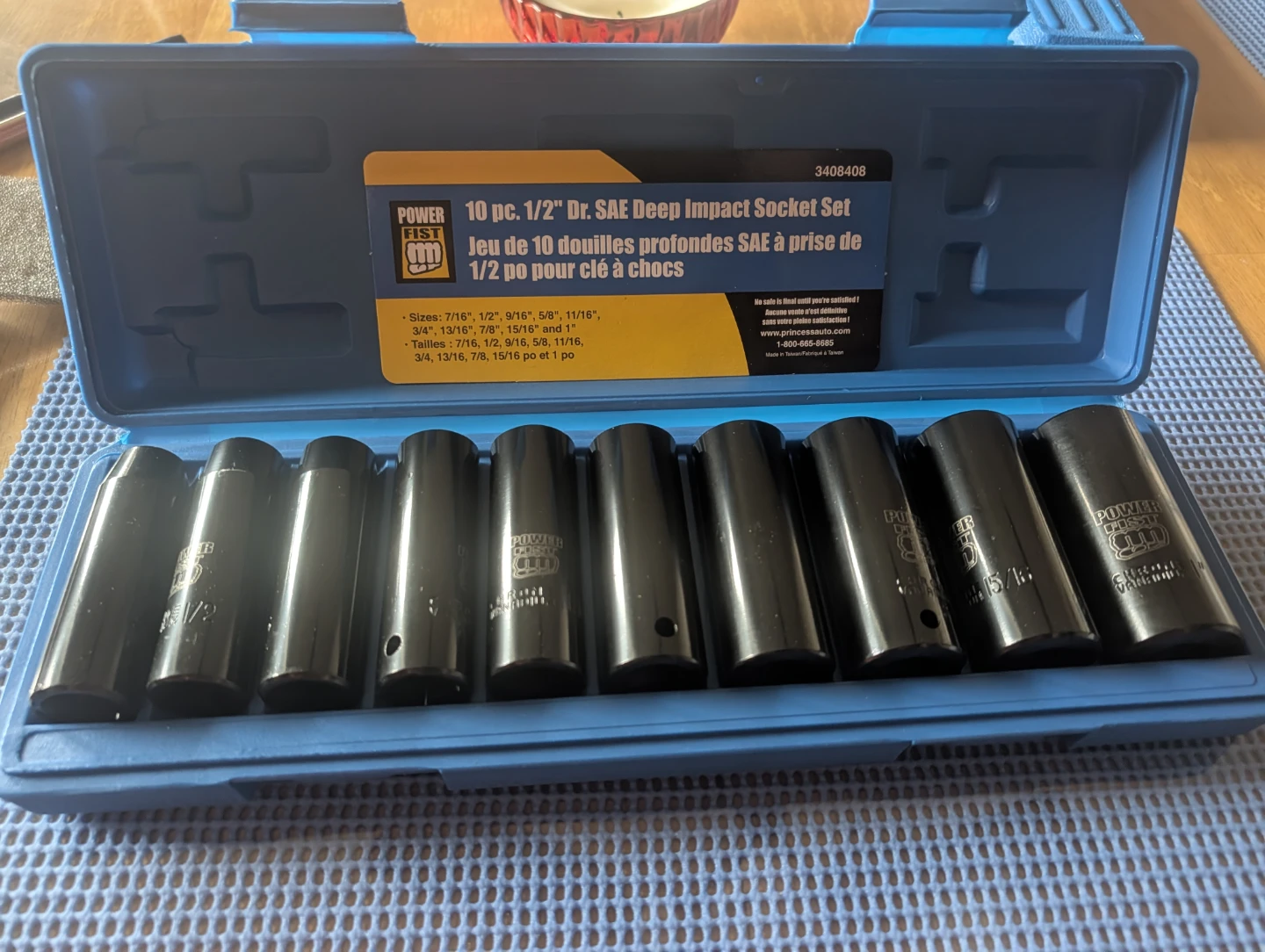 Powerfist 1/2" dr. SAE Deep impact socket set - photo 3