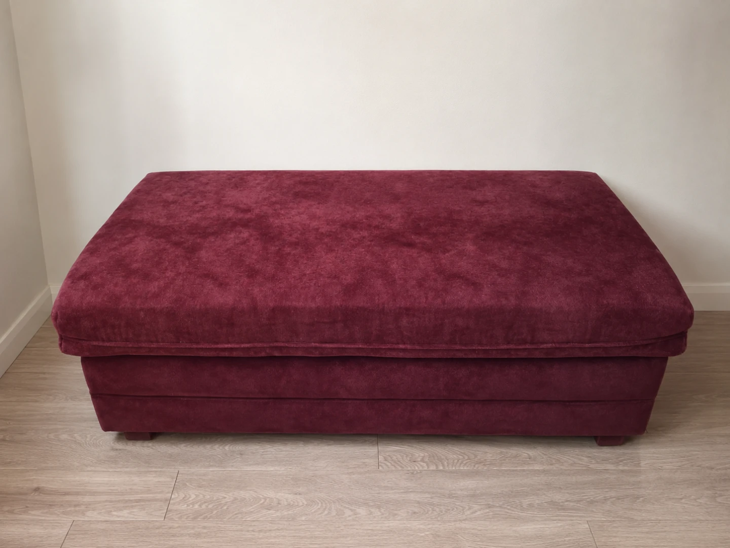Maroon Upholstered Storage Large Ottoman 45x25x18 inch