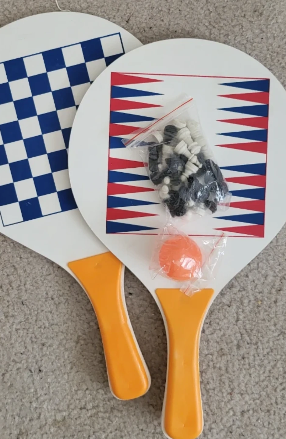 Paddle Ball, Chess & Backgammon Set