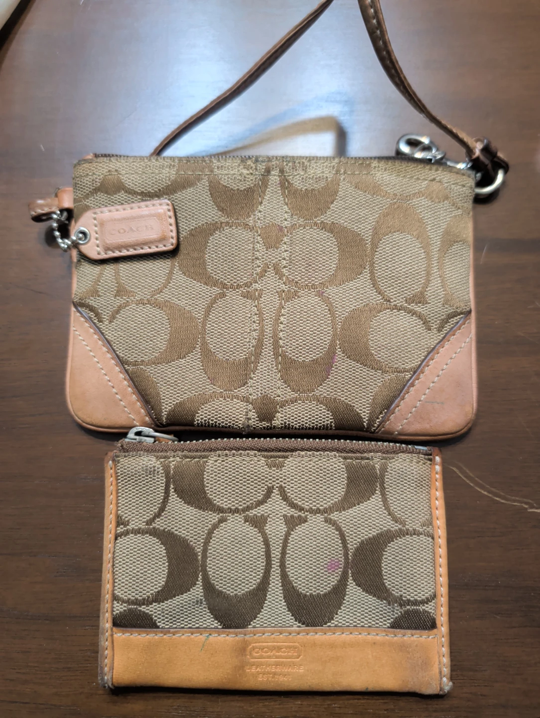 Coach Signature Canvas Wristlet and Coin Pouch Set - photo 5