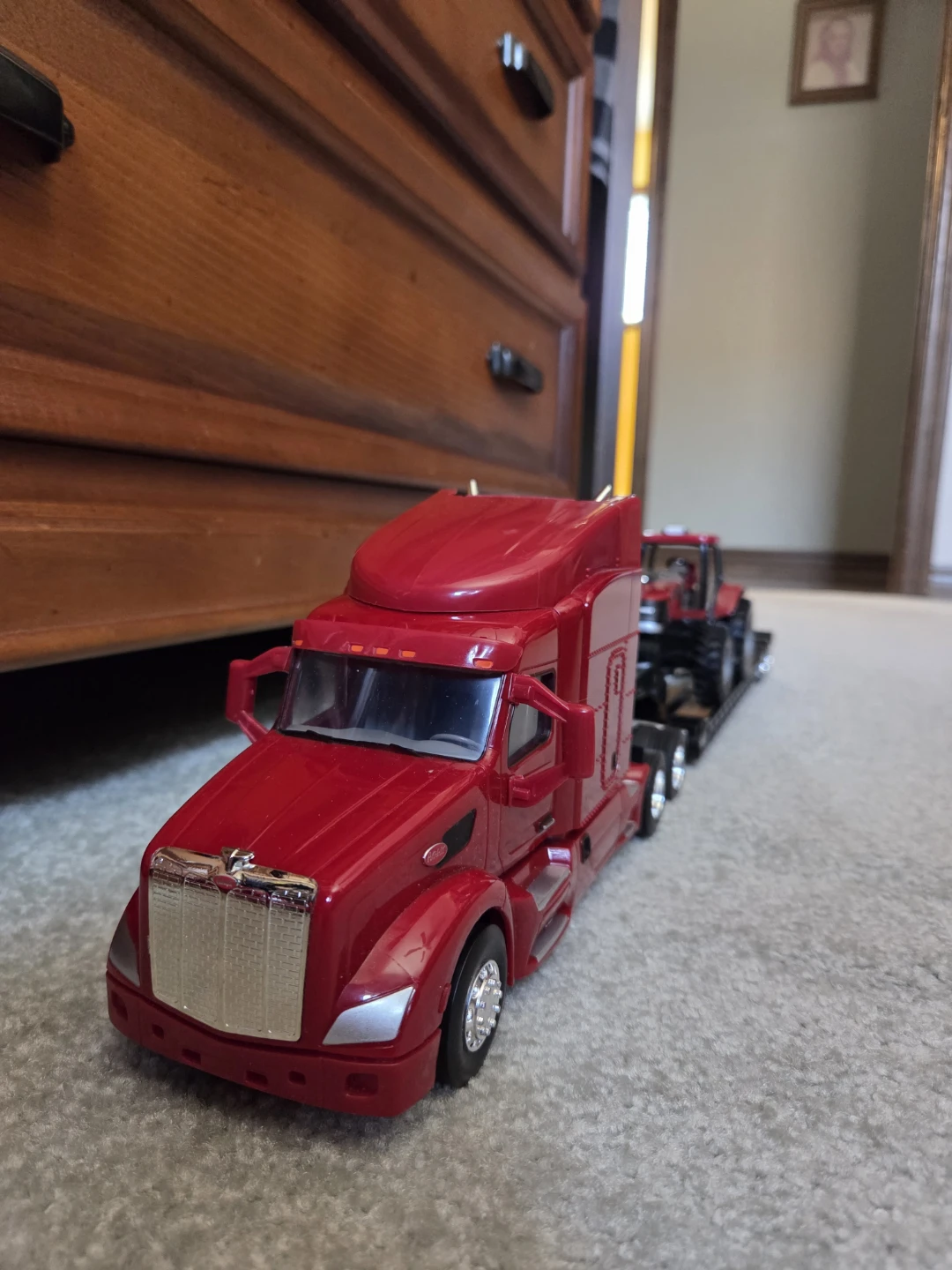 Red Semi Truck with Tractor Trailer Toy - photo 2