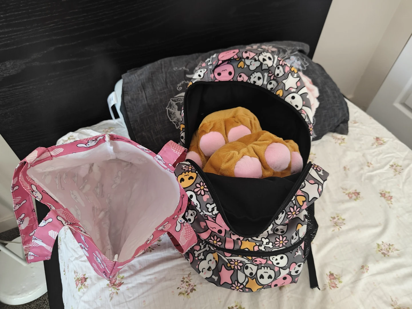 Cute Kawaii Backpack with Pink Lunchbag and Paw Mittens - photo 4