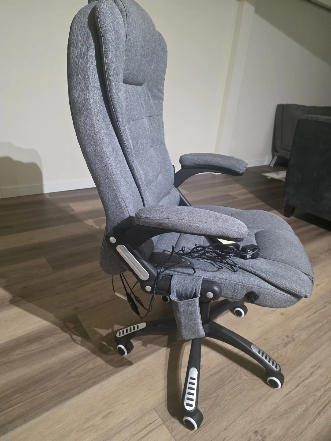 Grey Fabric Office Chair with Remote - photo 2