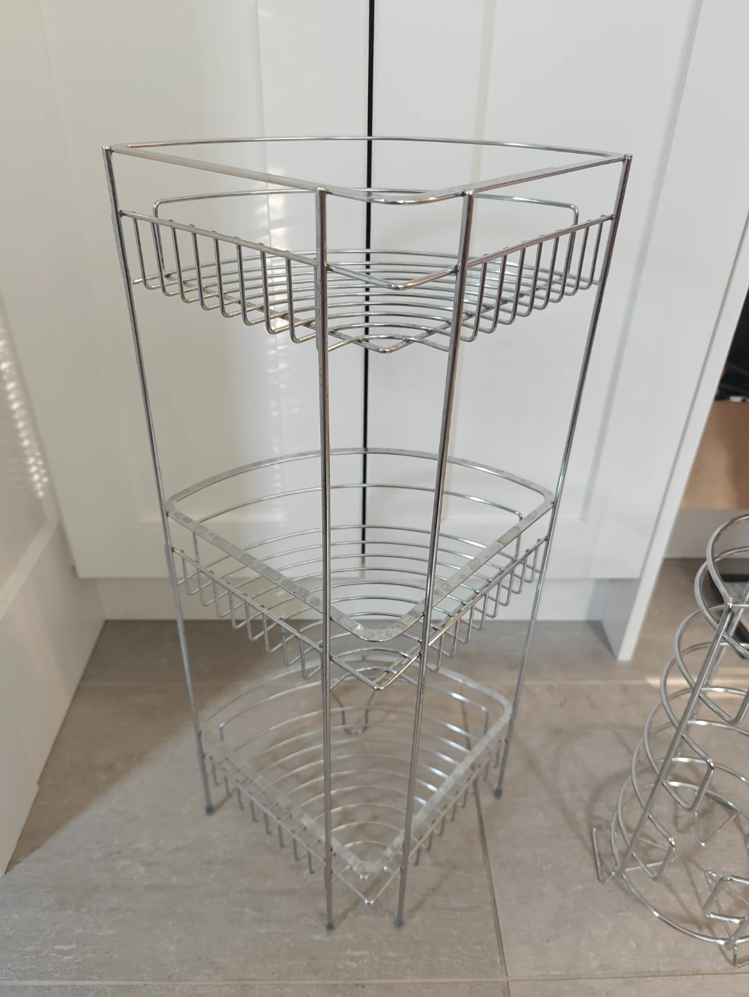 3-Tier Chrome Corner Shelf Unit - photo 2