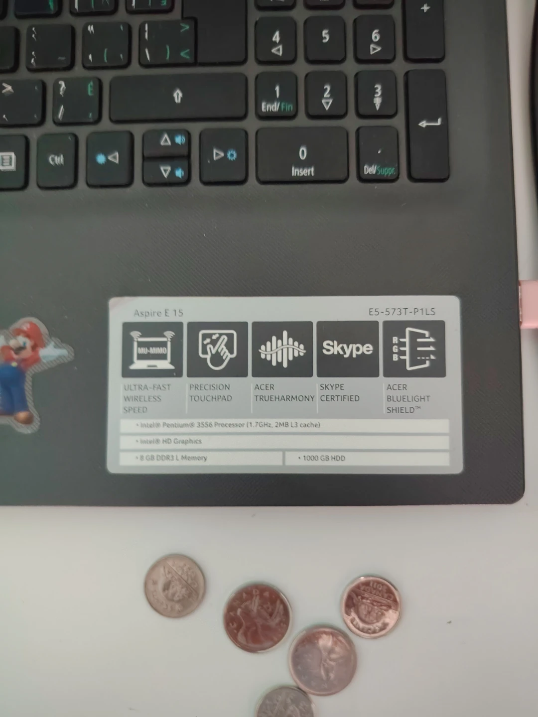 Acer Aspire E 15 Laptop - Mario Themed