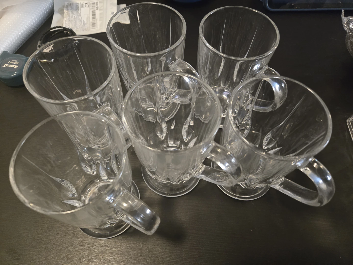 Blinkmax Clear Glass Mugs Set of 6