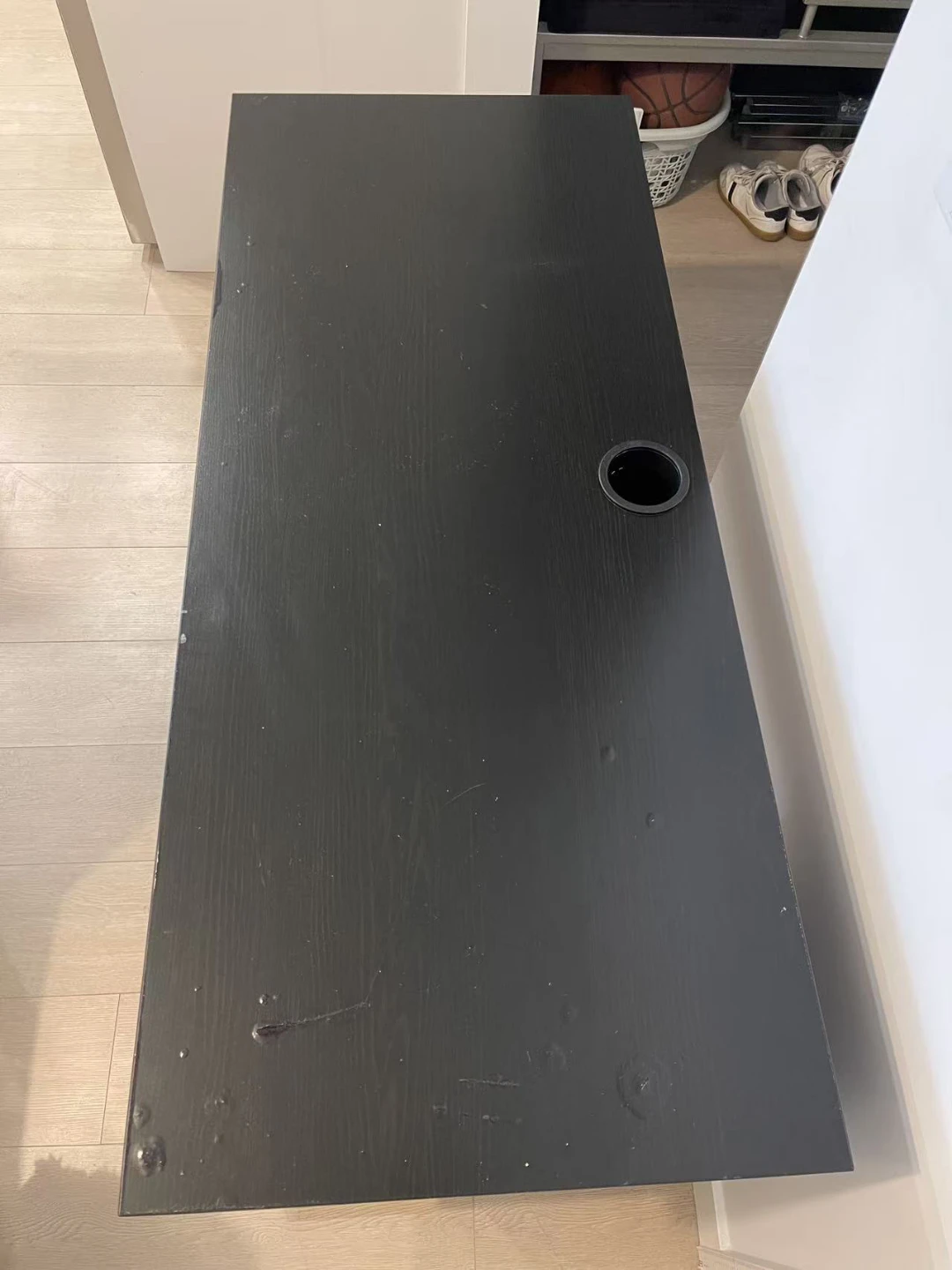 Ikea Black Desk with Drawer and Shelves - photo 3