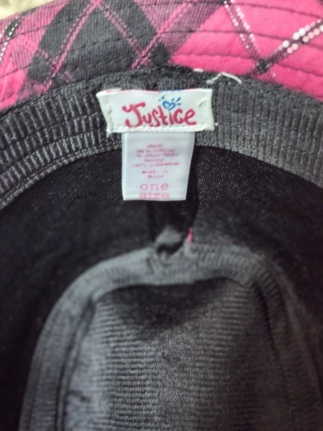 Justice Pink Plaid Fedora Hat One Size - photo 4