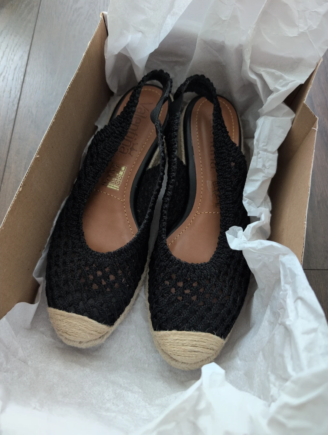 Valentina Black Peep-toe Slingback Espadrille Shoes - photo 4
