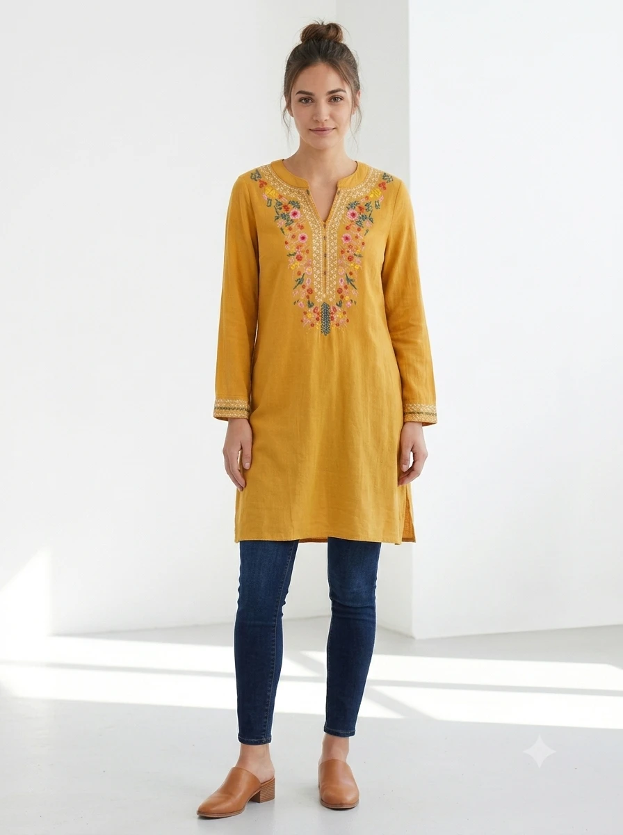 Embroidered Tunic Top