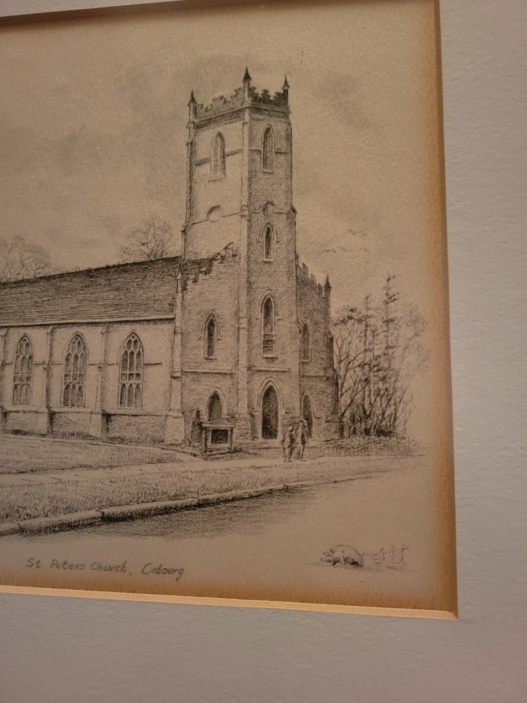 Original Pencil Drawing of St. Peter's Church, Cobourg, Ontario - photo 5