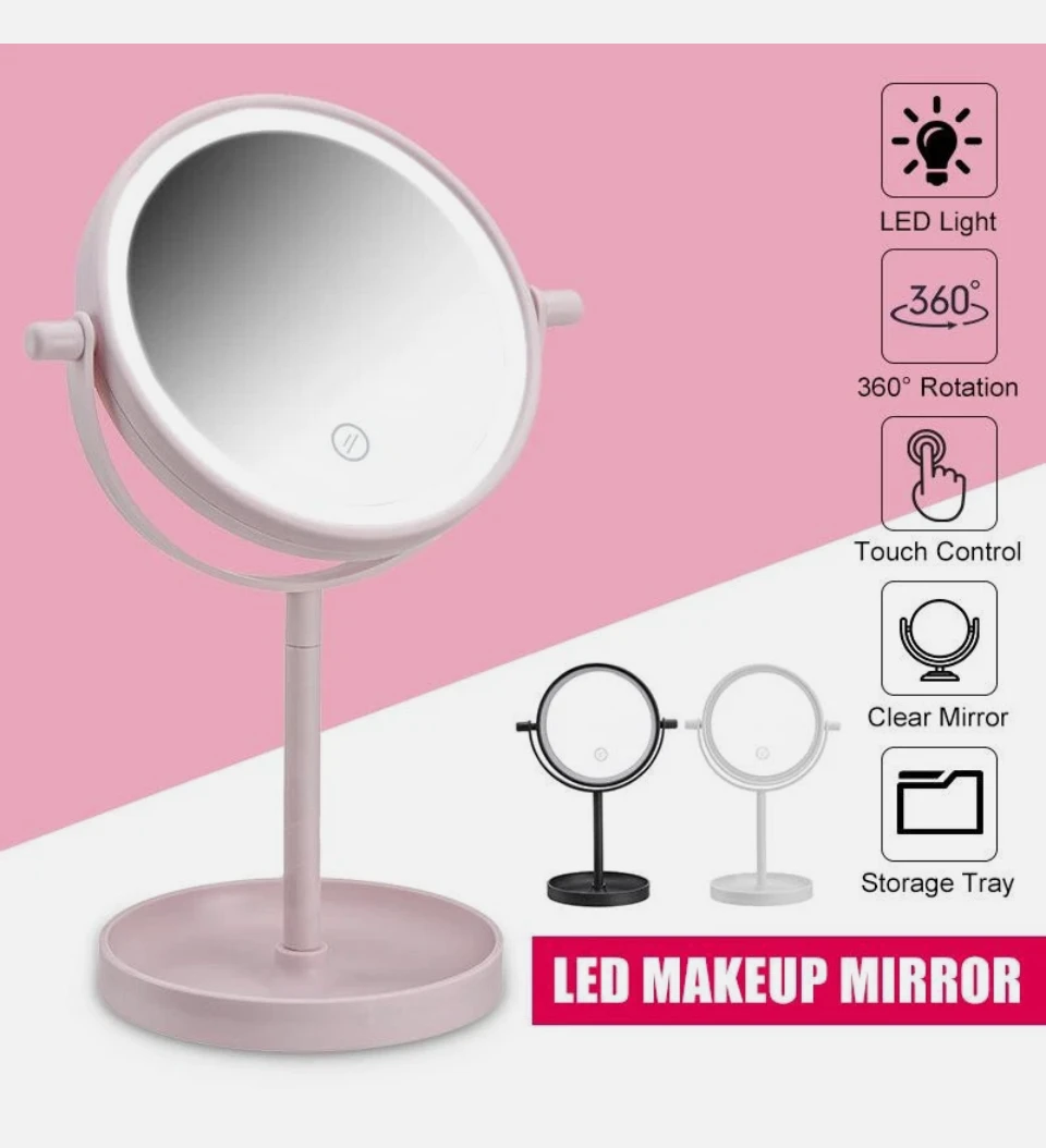 LED Makeup Mirror with Light and Storage Tray - photo 2