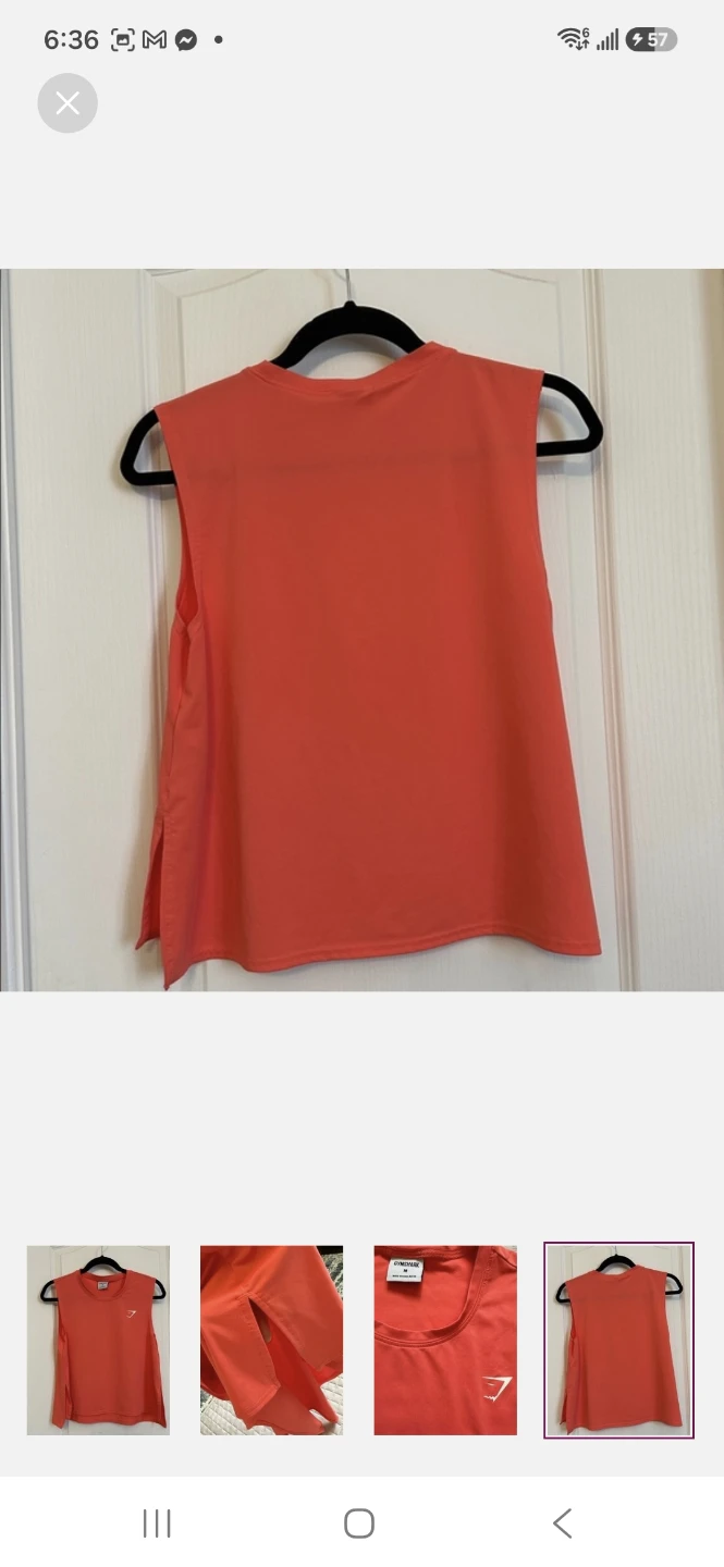 Gymshark Sleeveless Tank Top Coral Size M - photo 4