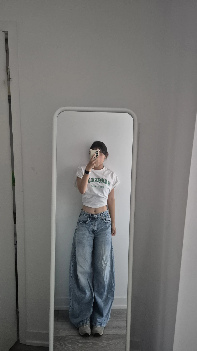 White Crop Top With Green Lettering