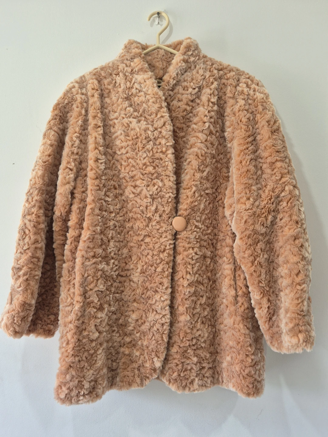 Vintage Marie Planete Paris Faux Fur Peach Coat