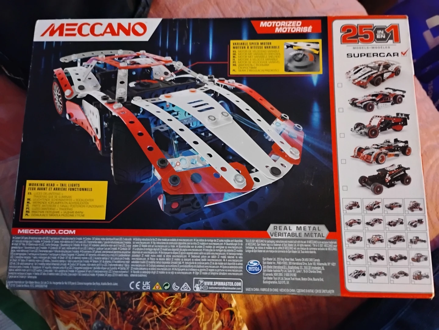 Meccano 25-in-1 Motorized Supercar Building Set - photo 2