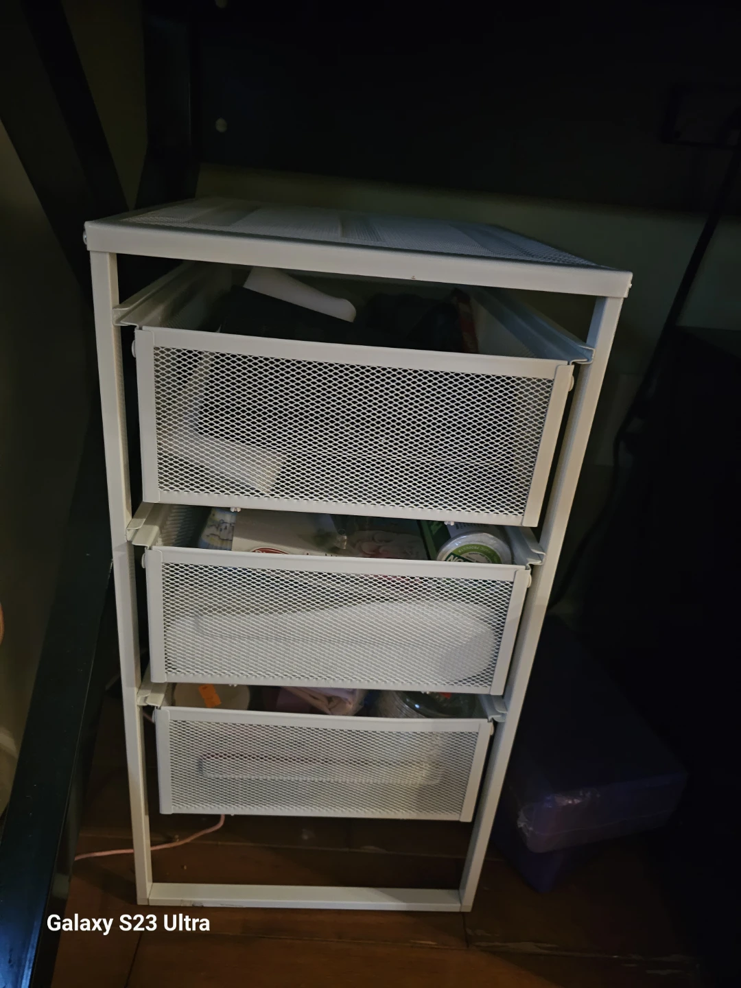 White 3-Drawer Rolling Cart