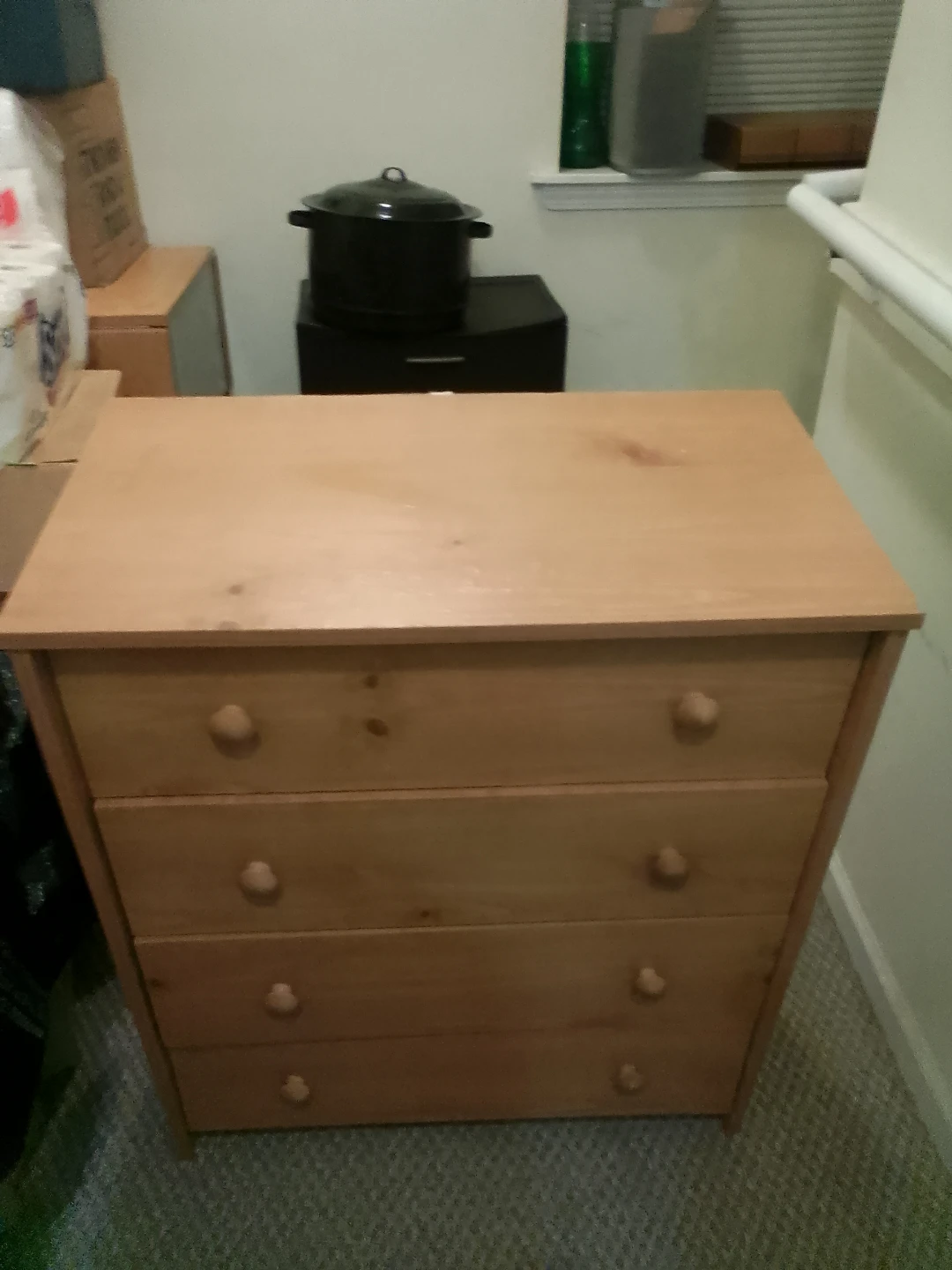 Light Wood 4-Drawer Dresser