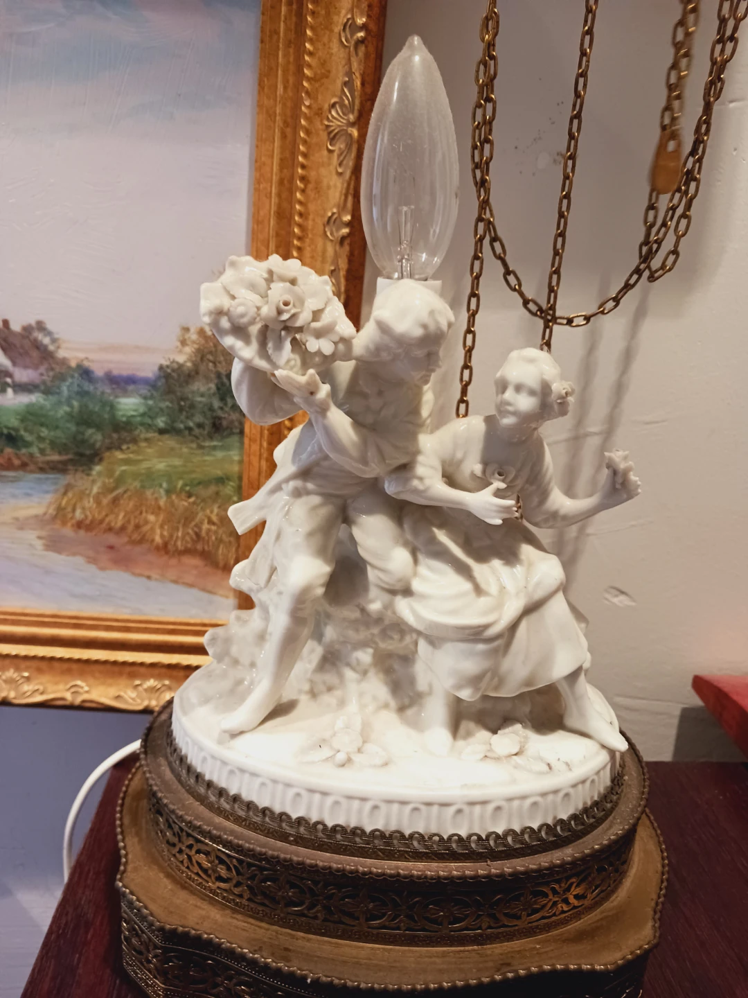 Gorgeous Dresden German Porcelain Lamp