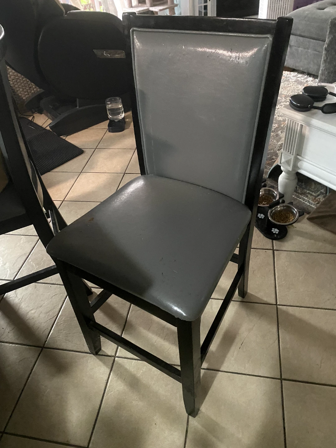 Gray Padded Counter Stool