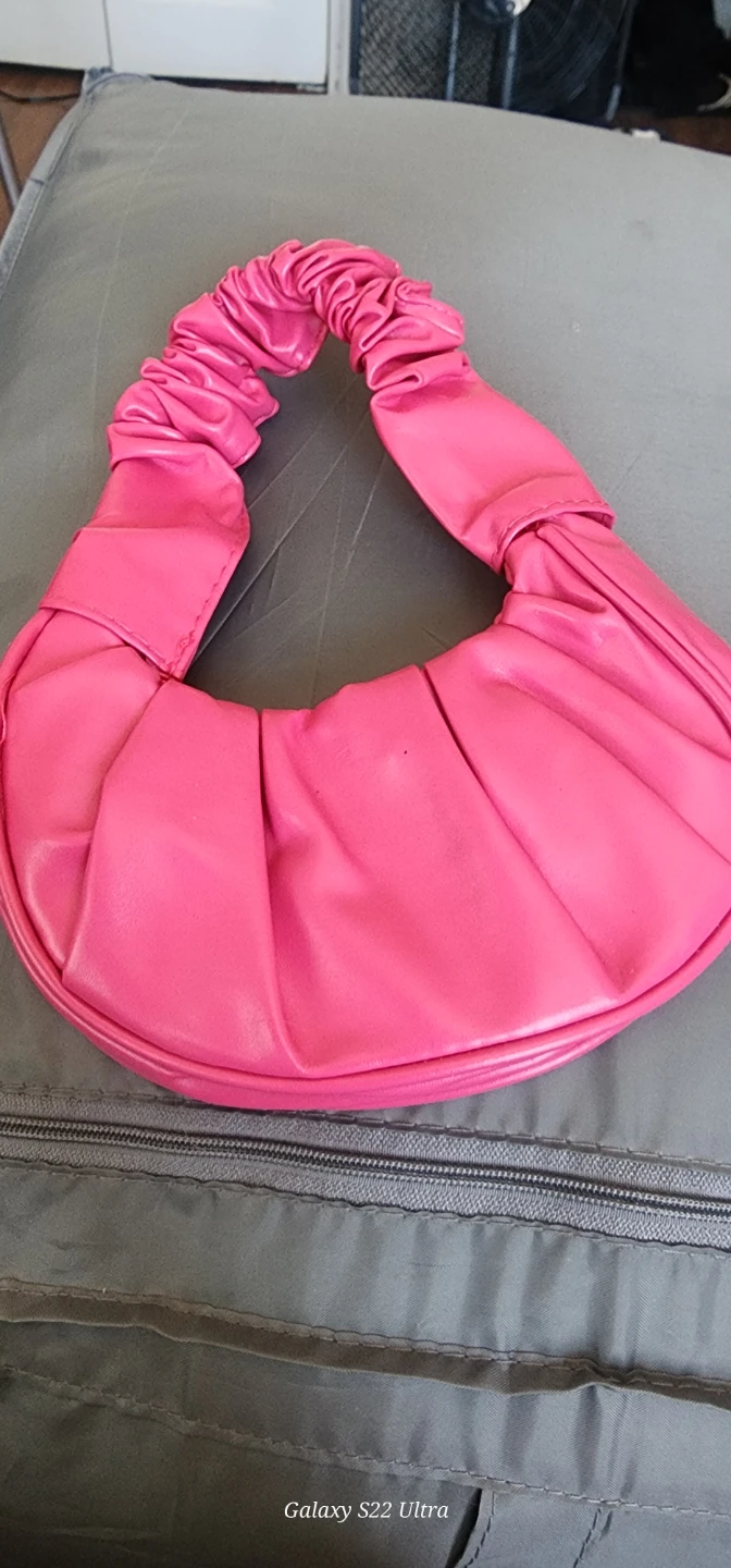 Pink Ruched Shoulder Bag