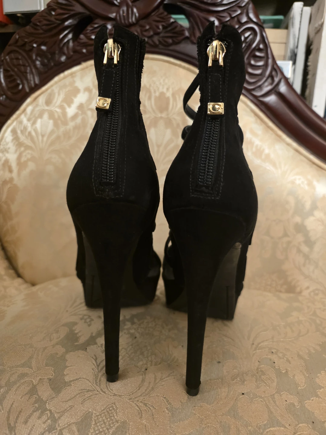 Black Strappy High Heel Sandals - photo 4
