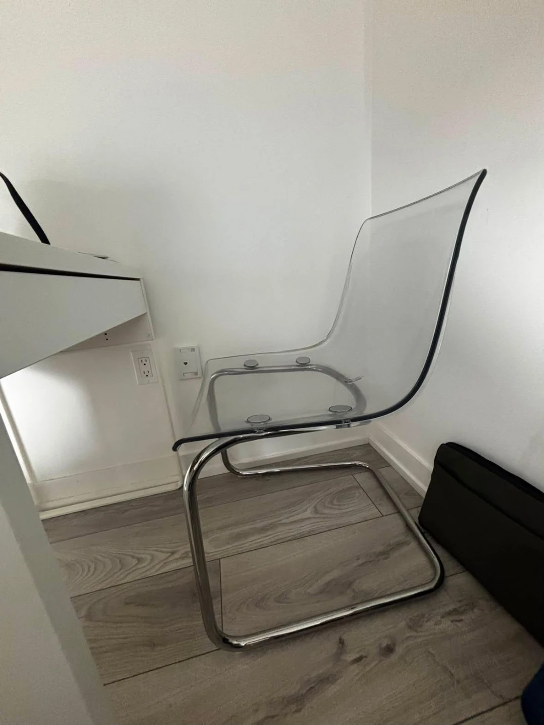 Clear Acrylic Dining Chair with Chrome Base - photo 2