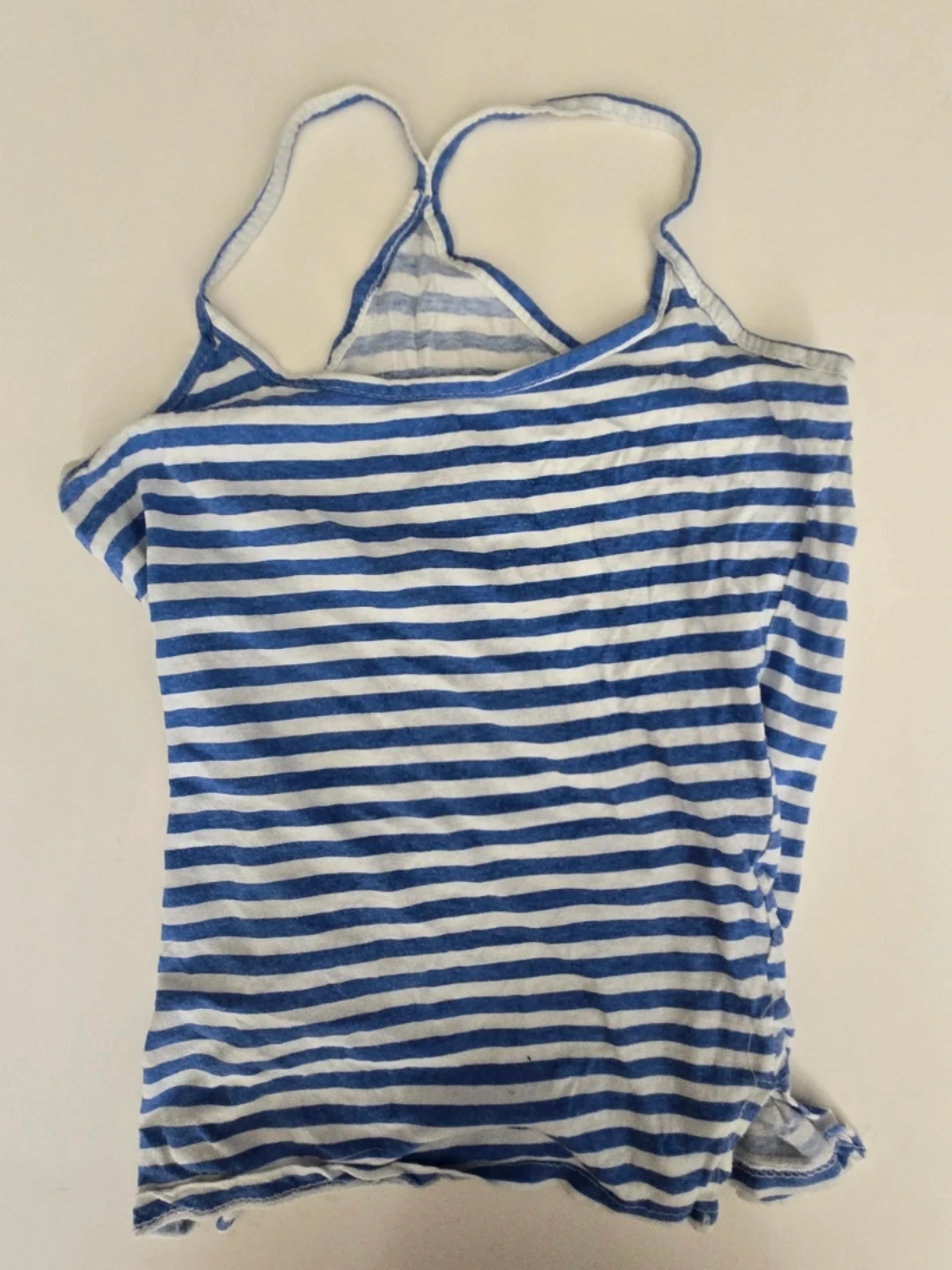 Blue and White Striped Tank Top - XS
