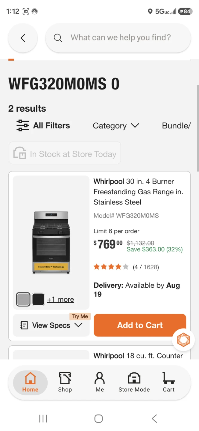 Whirlpool Gas Range and Low Profile Microwave Set - photo 3