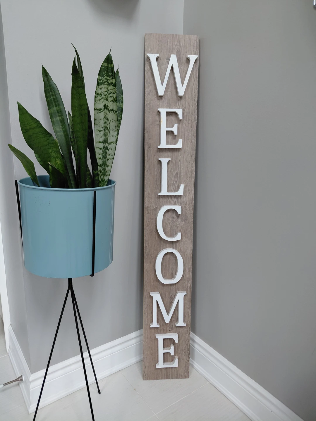 Reversible Merry Christmas Welcome Wood Sign