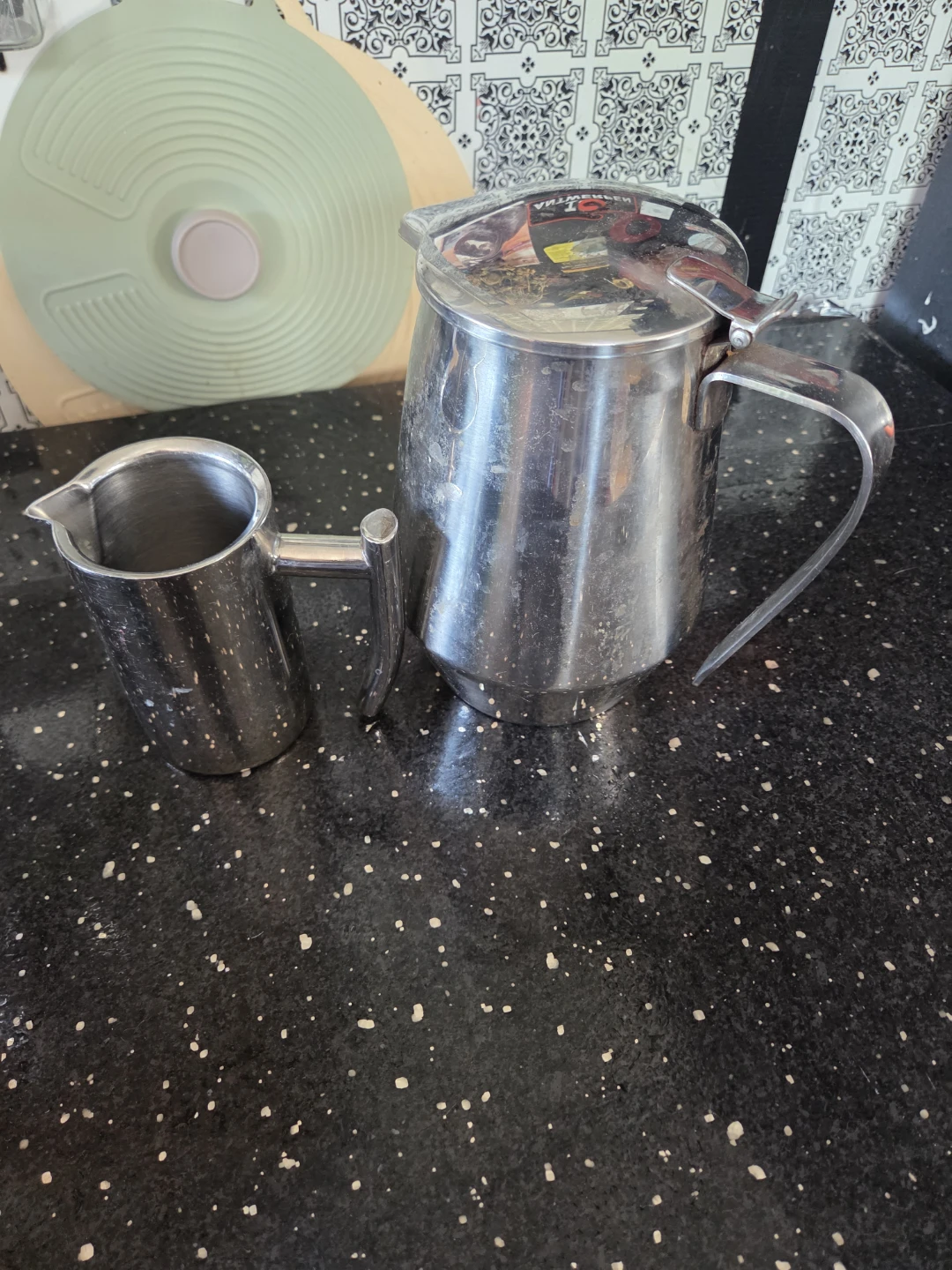 Stainless Steel Pitcher and Smaller Cup