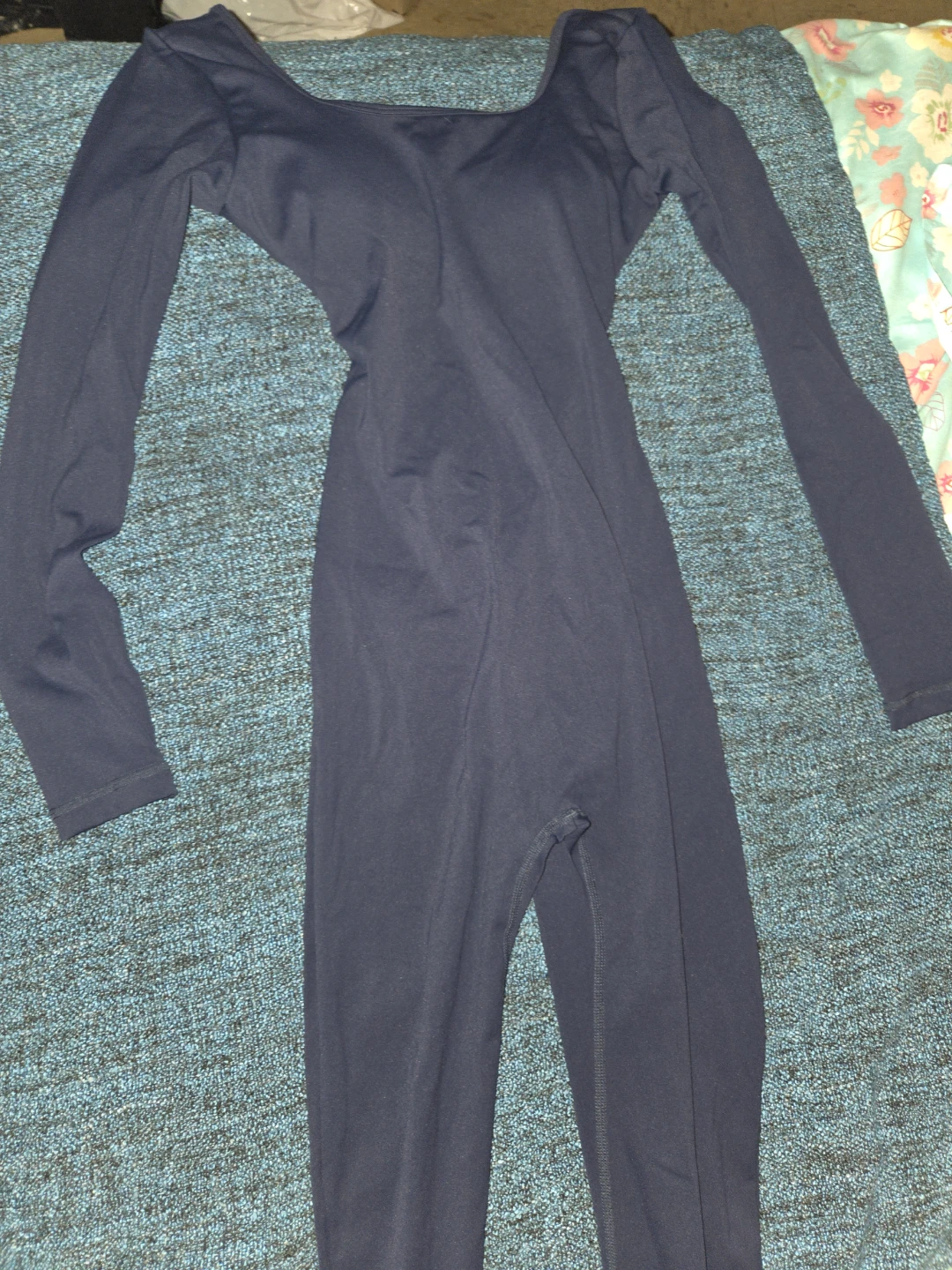 Navy Long Sleeve Cutout Leotard