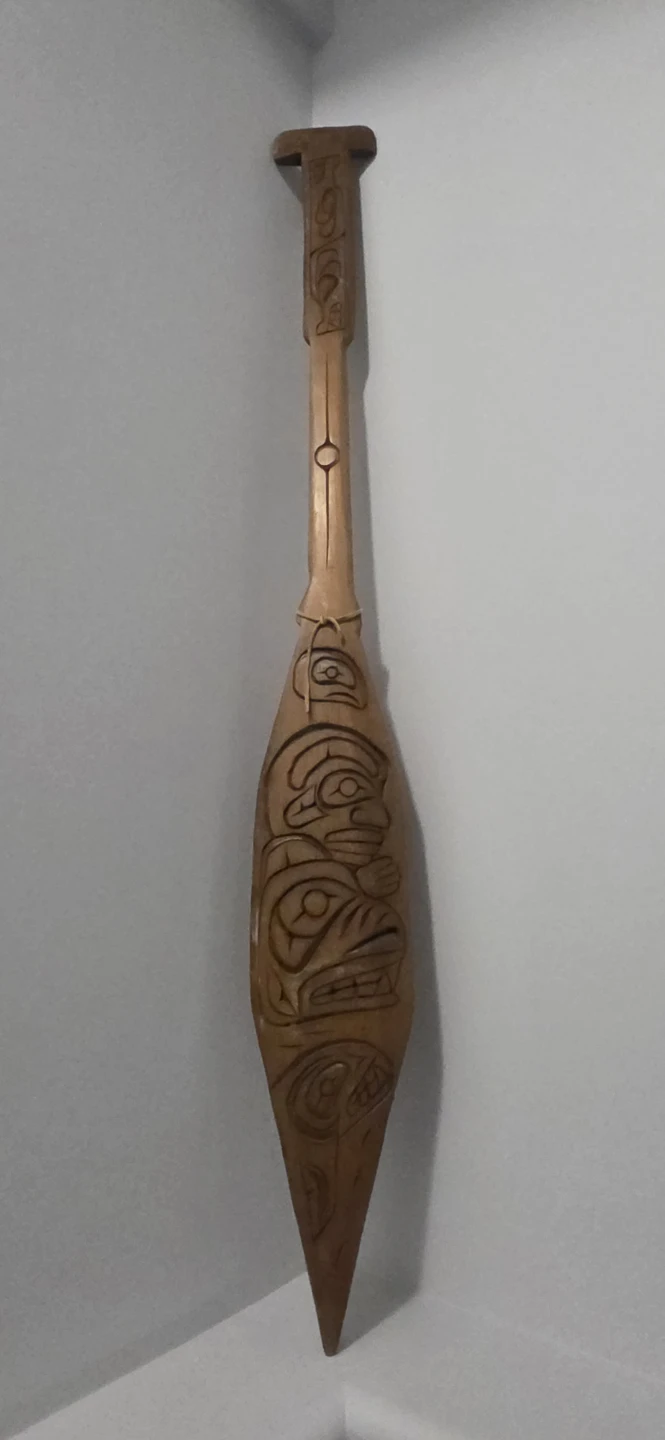 Hand Carved Indigenous Wooden Paddle