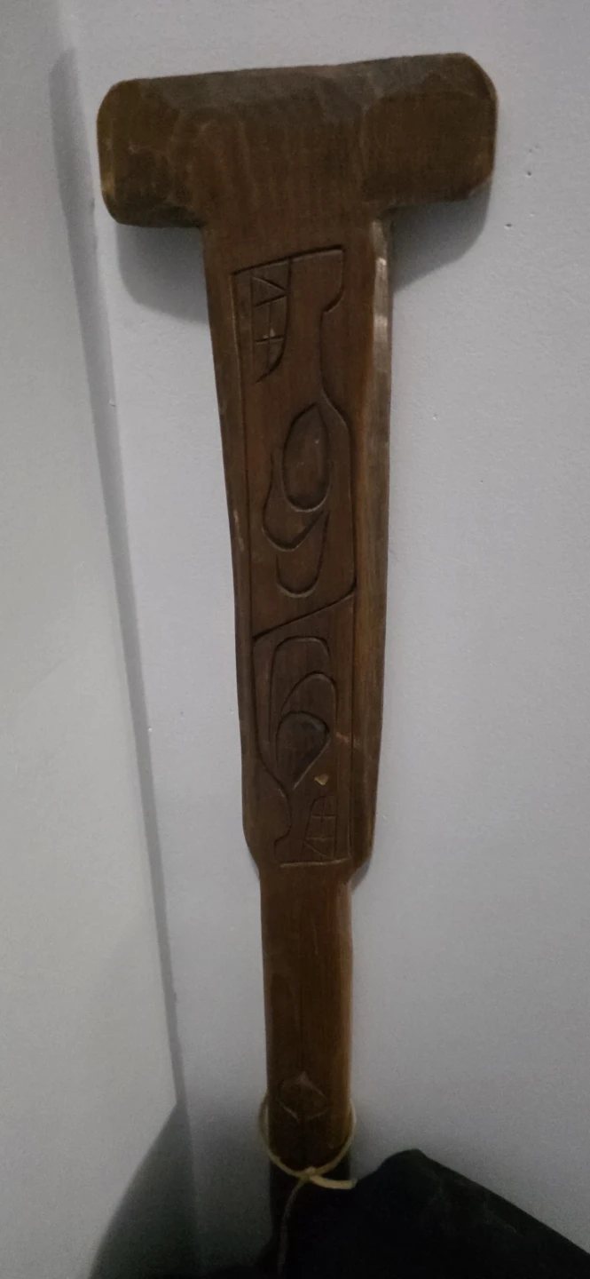 Hand Carved Indigenous Wooden Paddle - photo 3