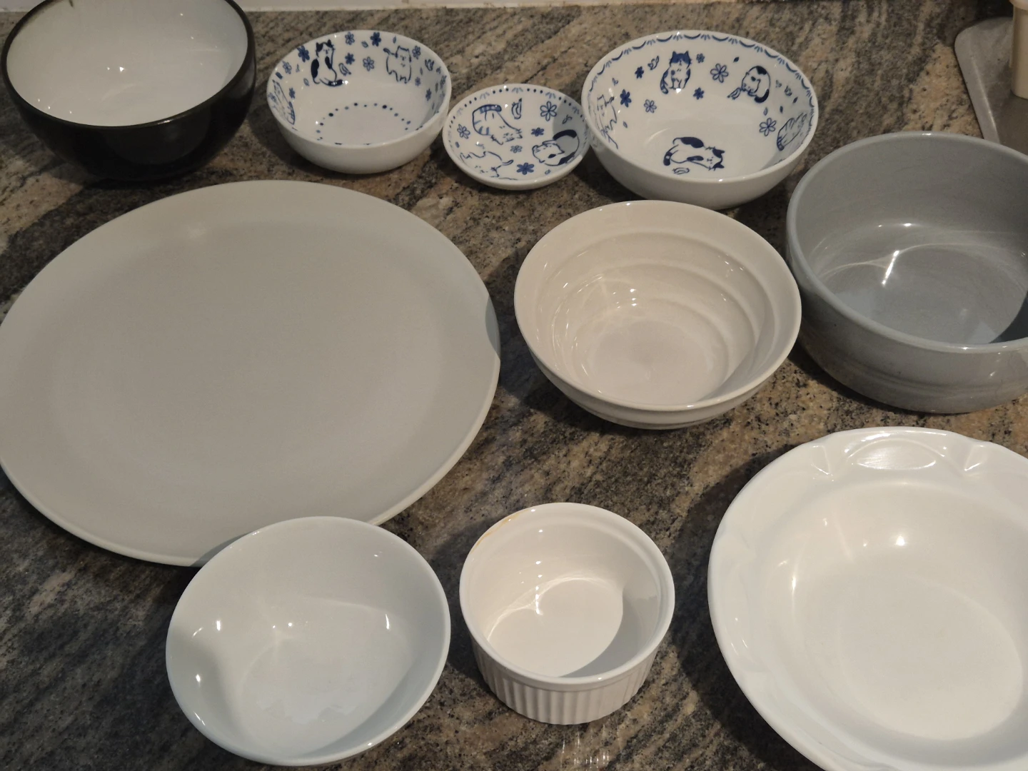 Assorted Ceramic Bowls and Platter