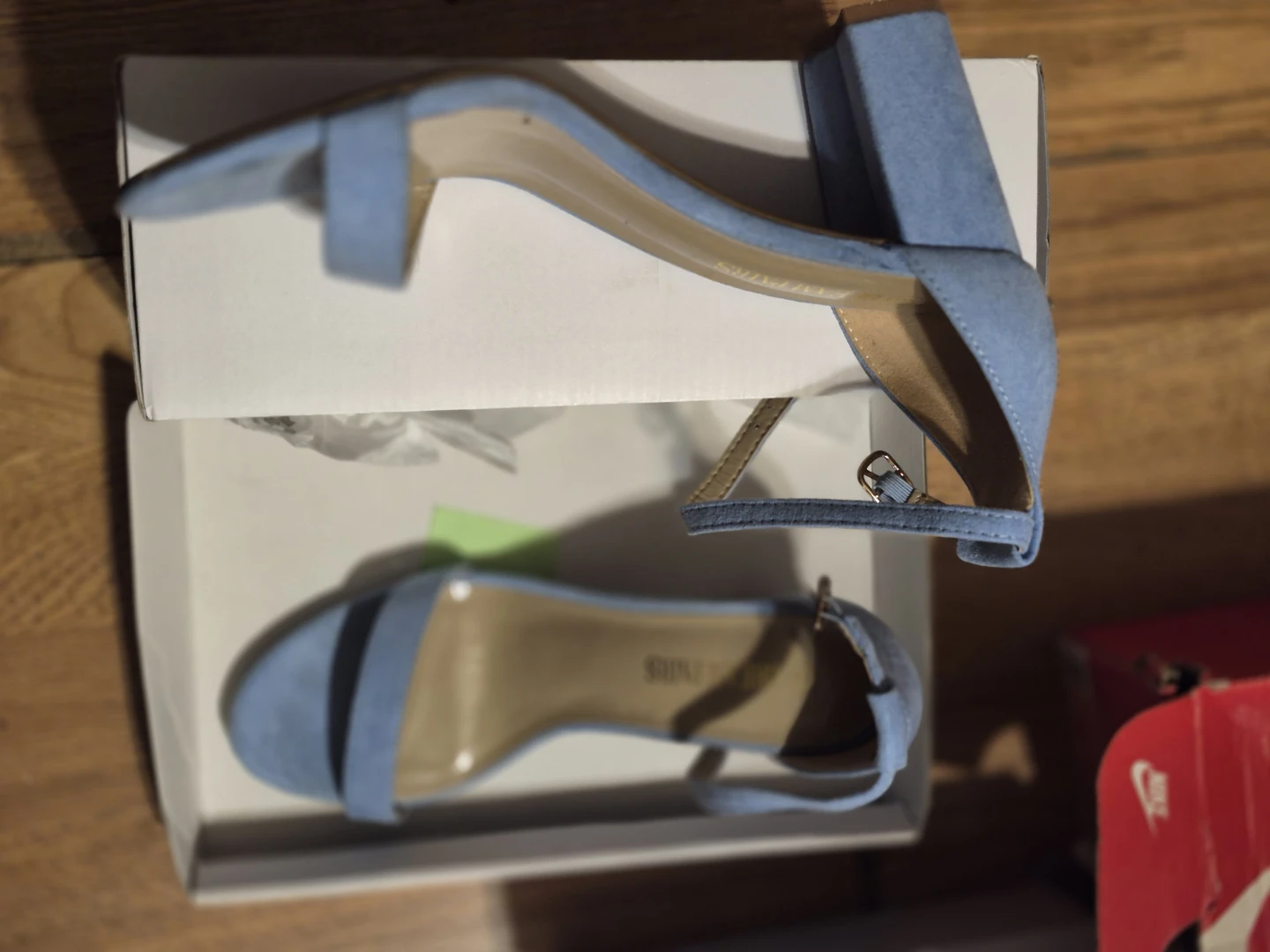 Dream Pairs Light Blue Suede Block Heels