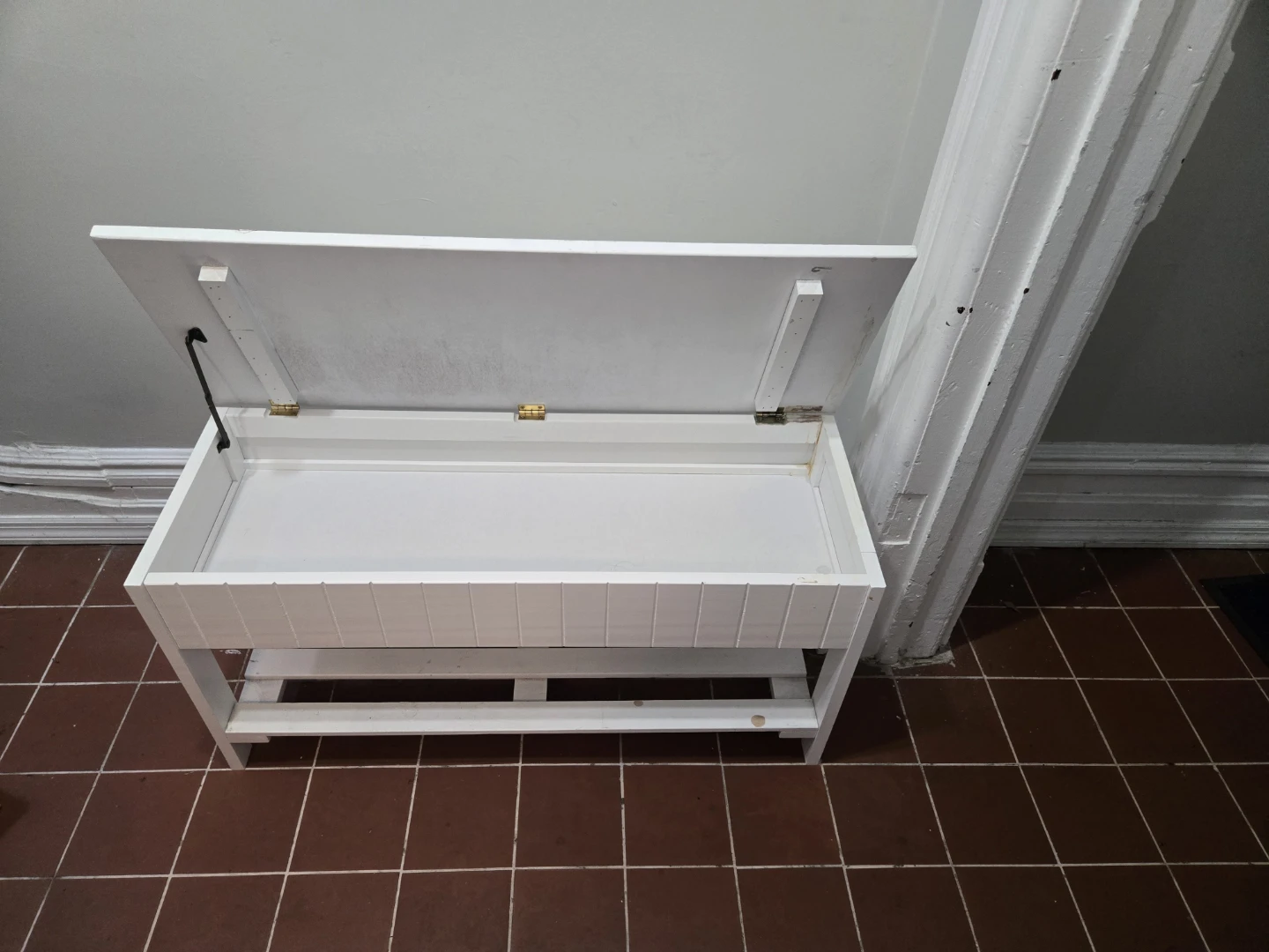 White Storage Bench - photo 3