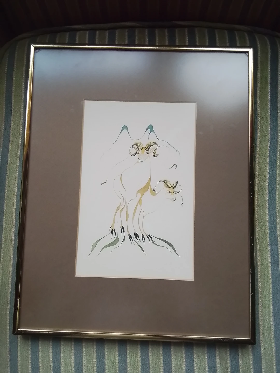 Rare Vintage Eddy Cobiness "Dall Sheep" Hand-Pulled Serigraph
