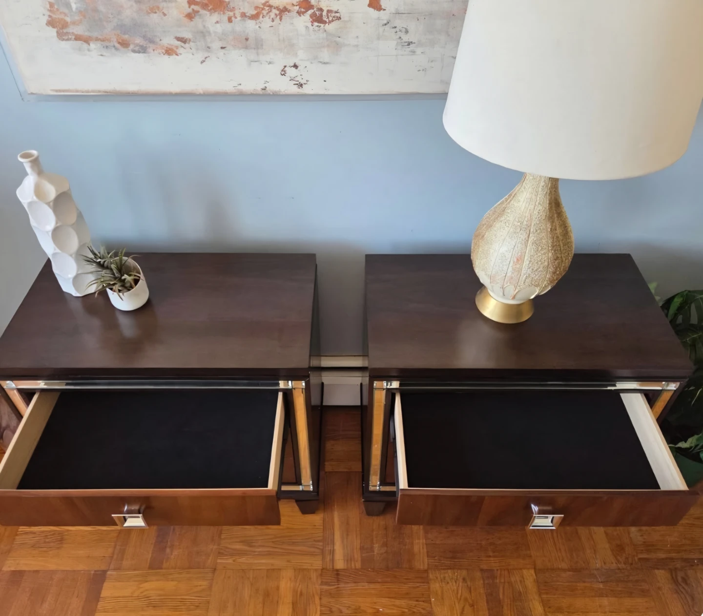 Matching Pair of Modern Three Drawer Nightstands - photo 4