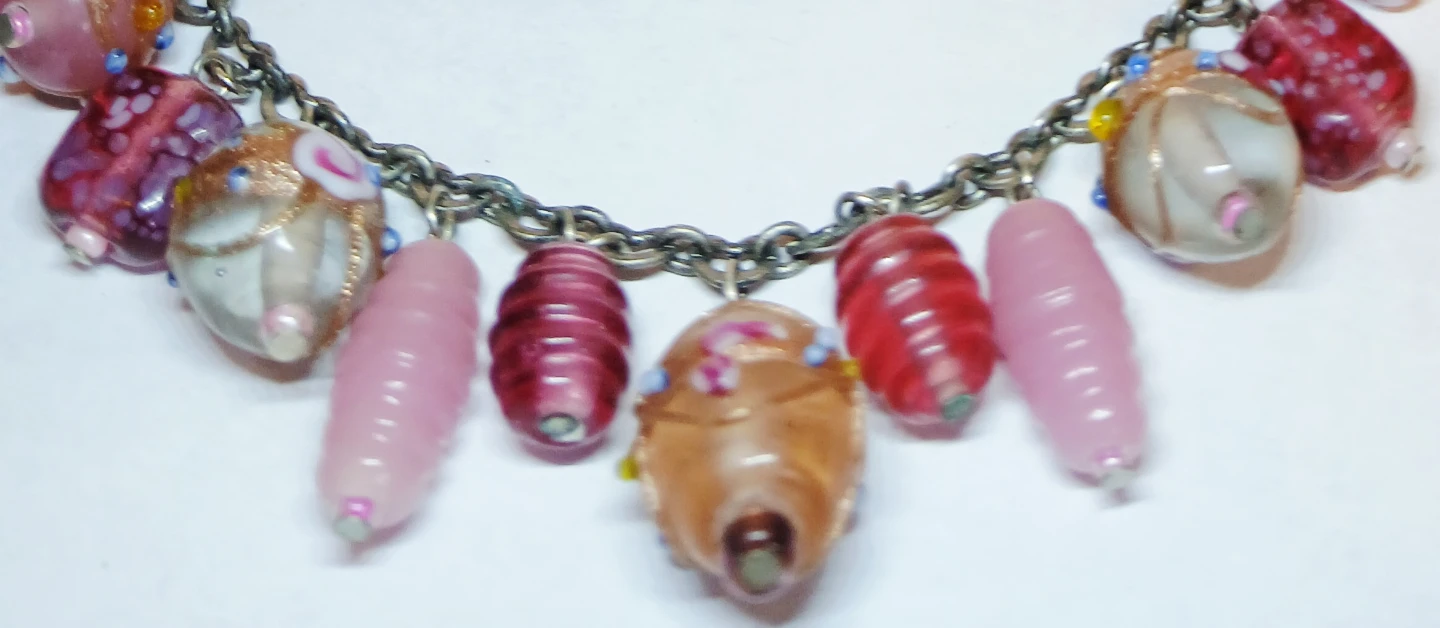 Glass Beaded Charm Necklace and Earring Set - photo 3