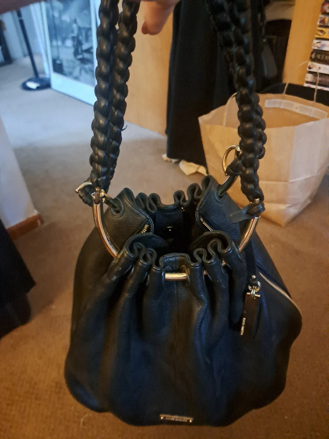 Vince Camuto Black Leather Hobo Handbag - photo 2
