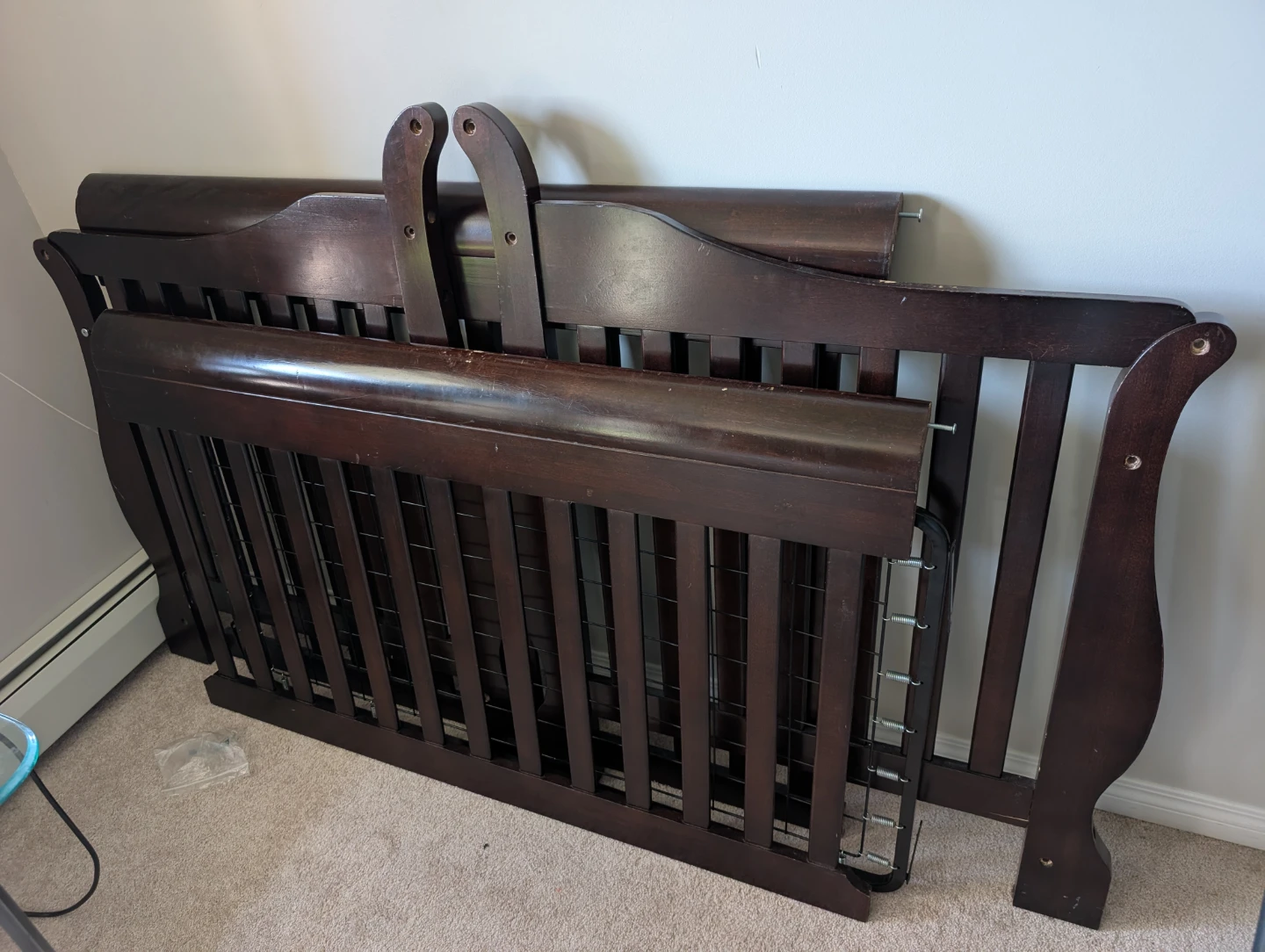 Dark Brown Wooden Crib