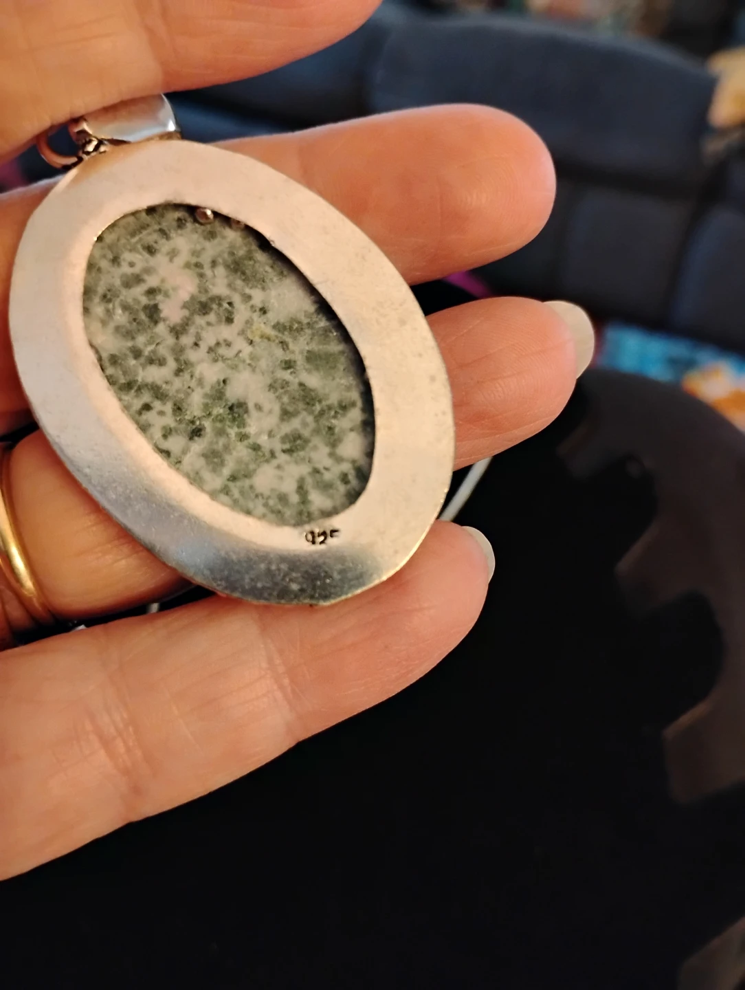 Sterling Silver Green Moss Agate Necklace - photo 3