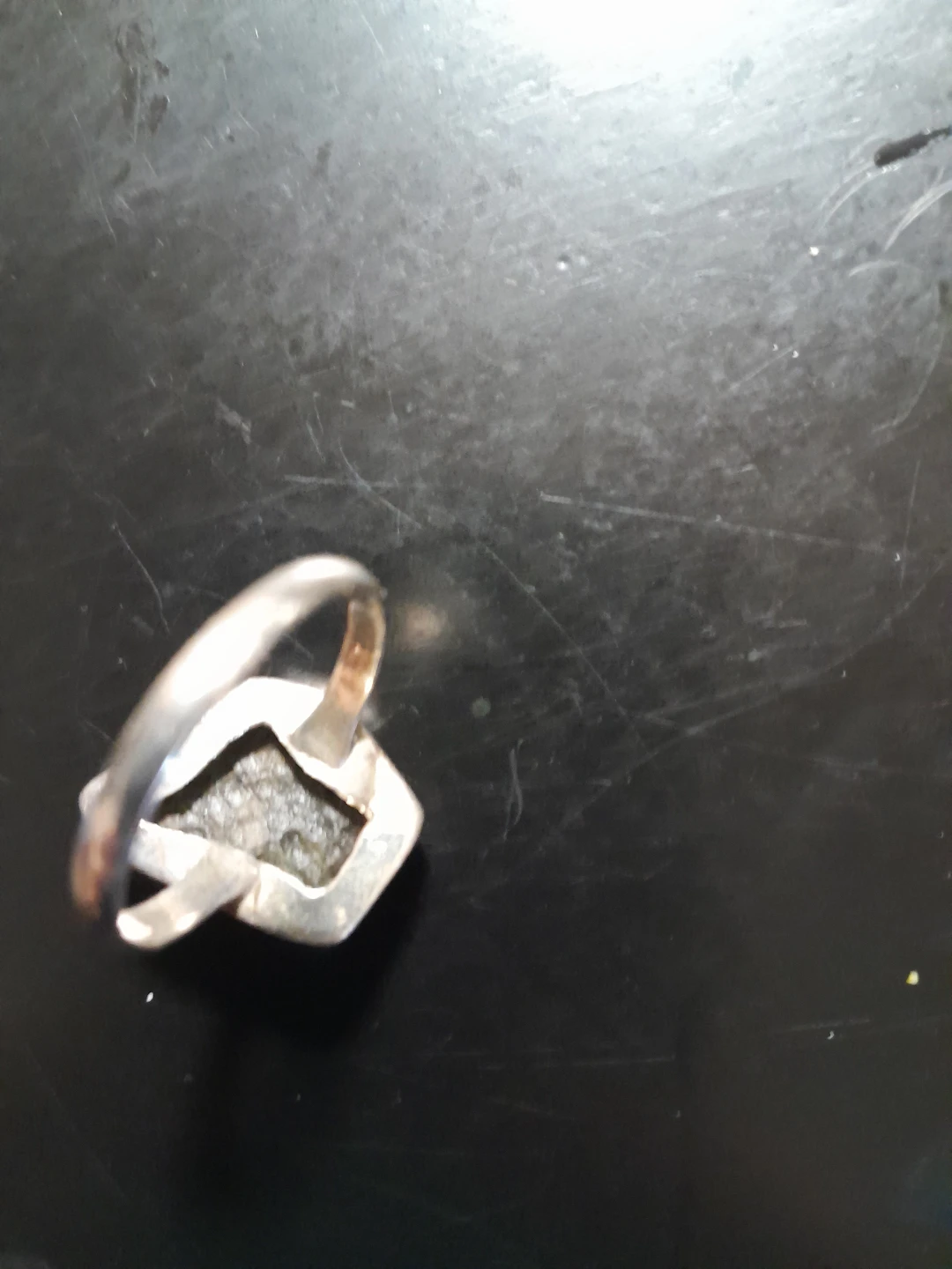 Raw Moldavite Sterling Silver Ring - photo 3
