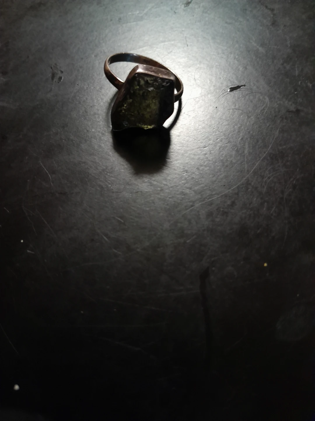 Raw Moldavite Sterling Silver Ring - photo 4